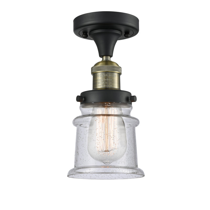 Plafonnier semi-encastré 1 lumière 5,25 po Alexandira, Grainé, Ampoule non incluse, Laiton antique noir