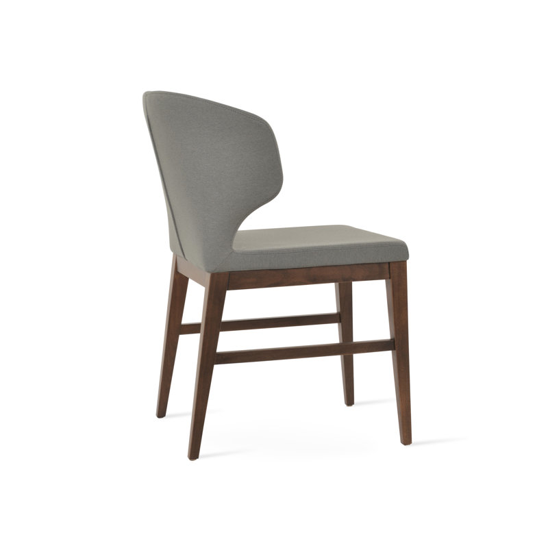 Chaise d'appoint en bois Amed Stretchers, Tissu gris