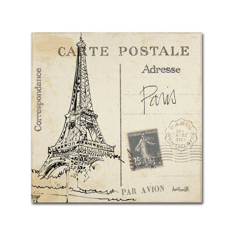 Ladzi «Post card Sketches III» par Anne Tavoletti, impression sur toile tendue, H 14 po x l 14 po x P 2 po