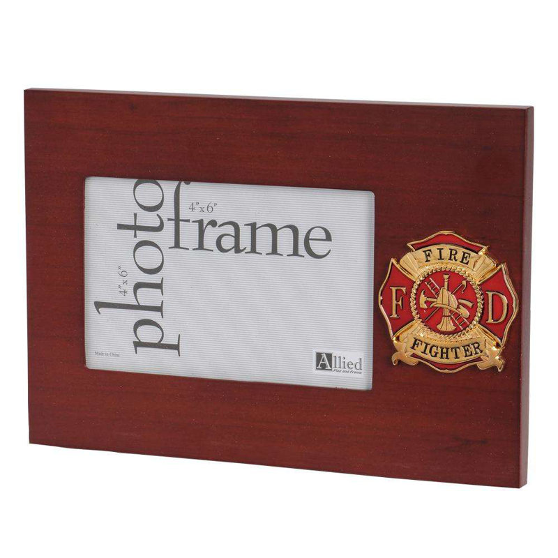 Cadre photo de bureau pompierer médaillon Abril