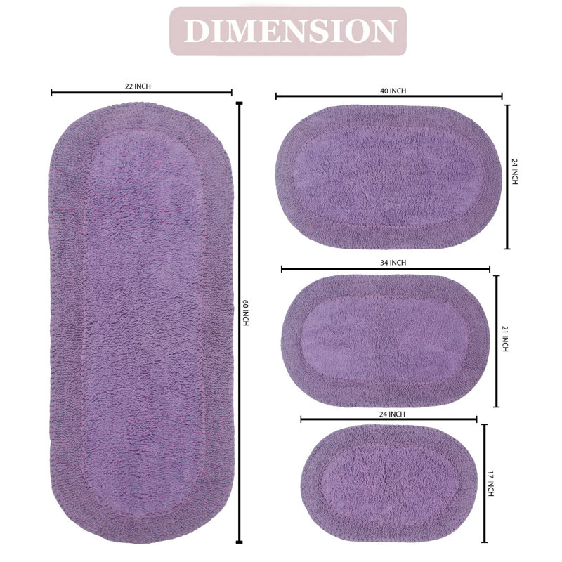 Tapis de bain 100% coton Eveland, Purple