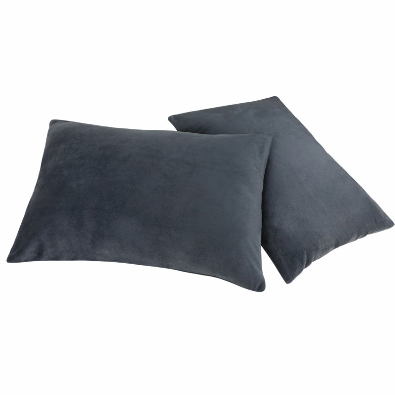 Velvet Pillowcase - Set of 2, King, Charcoal