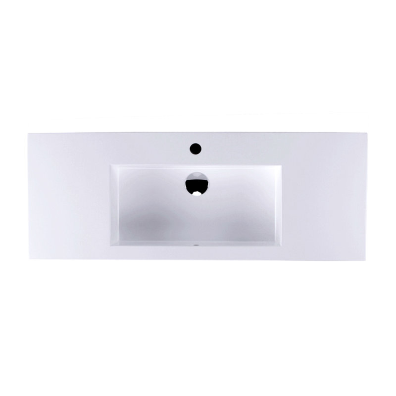 Luce 40'' L Bathroom Sink, Matte White