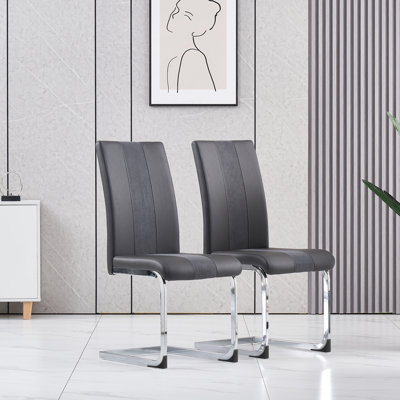 Amelie-Grace Faux Leather Upholstered Armless Dining Chair