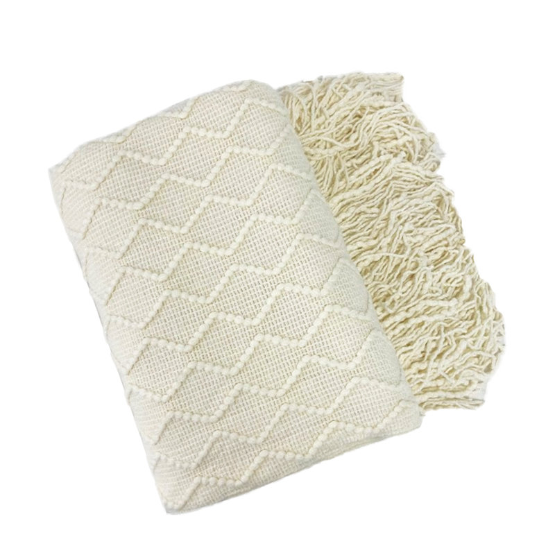 Knitted Throw Blanket, Ivory