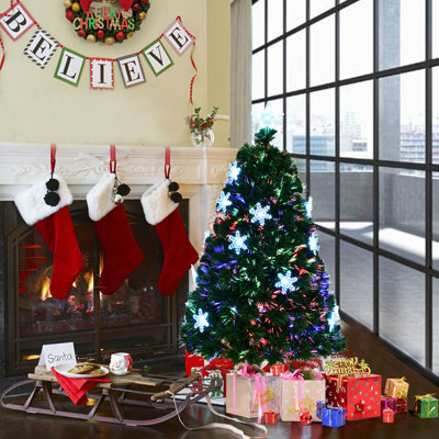 Sapin de Noël artificiel vert 4 'avec 18 lumières multicolores