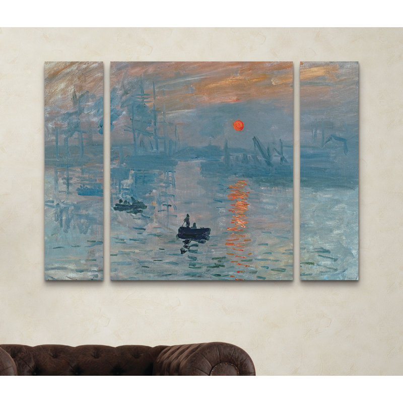 «Impression Sunrise» par Claude Monet, reproduction d'art sur toile, H 24 po x l 32 po x P 2 po
