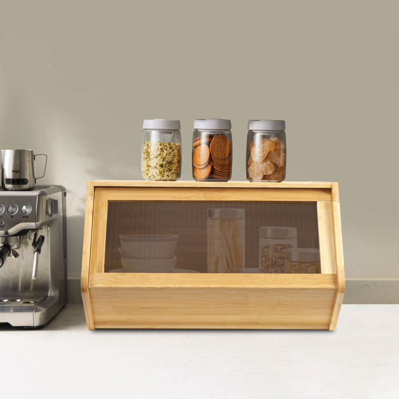 Armoire de rangement moderne autoportante en bambou de 51 cm, Naturel