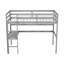 Lit mezzanine simple gris avec bureau et tablettes pratiques pour la chambre à coucher, stabilité robuste