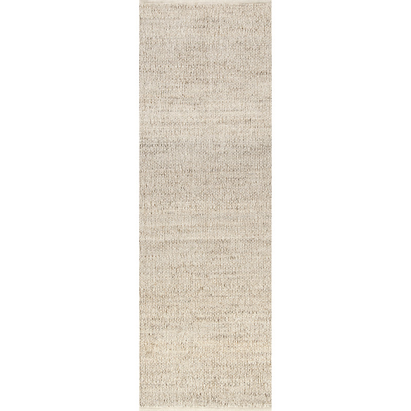 Helton Farmhouse Jute and Cotton Area Rug, Runner 2'6" x 6'