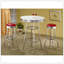 Ensemble de 2 tabourets de bar style rétro en similicuir rouge avec pieds chromés, parfait pour les bars modernes et traditionnels-325048950