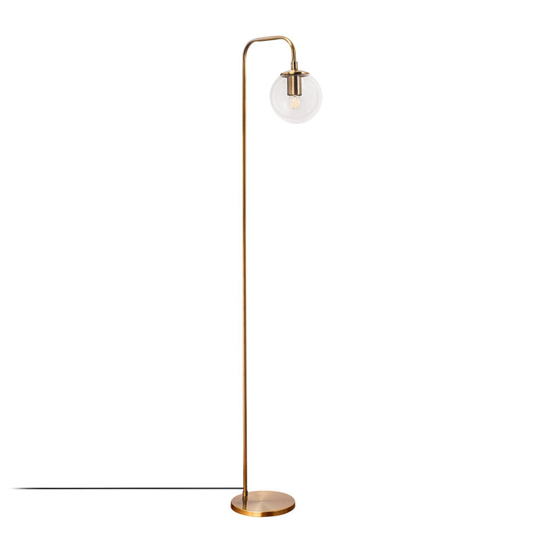 Lampe sur pied arquée 10,61 po Cawe, Or, Blanc