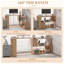 Bureau d'angle en L, bureau à domicile rotatif à 360 degrés avec tablettes de rangement, poste de travail de table d'écriture, érable-395810705