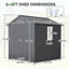 6 x 6 pi Remise de rangement extérieure durable avec ensemble de fenêtre et de fondation pour meubles de jardin et outils, noir