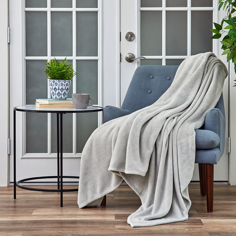 Grey Ultra-Soft Fleece Blanket, Multiple Sizes