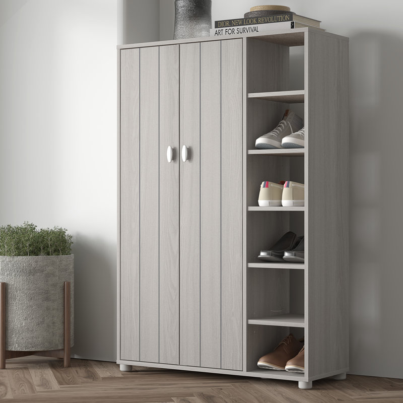 Shoe Storage Cabinet, Warm Grey Oak