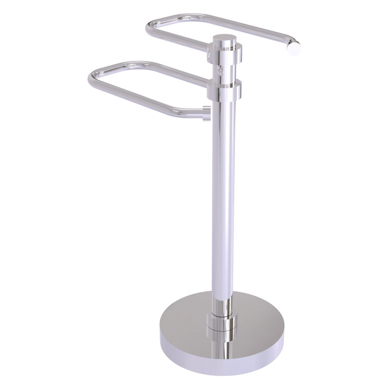 Porte-serviettes sur pied invités 2 accoudoirs, Chrome poli