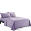 Marina Decoration Home Bedding Bedroom essentials Bedsheet Ultra Soft Silky Deep Pocket Solid Cooling Rayon from Bamboo All Season Pleated 4 Pieces Sheet Set with 2 Pillowcases, Purple Colour Twin/Single Size-1677134307-1677134309