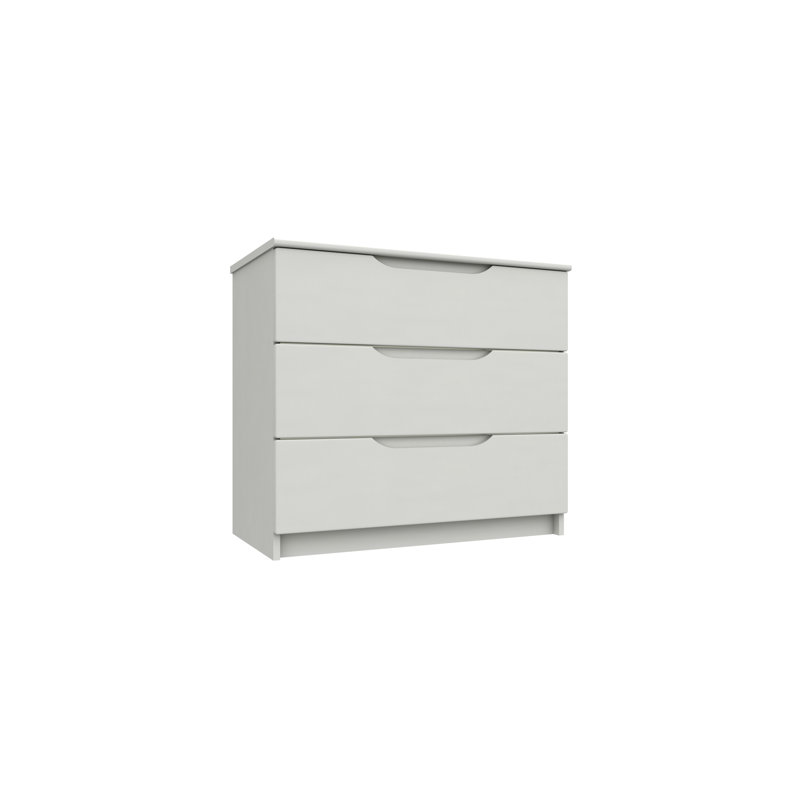Alianys 76.3cm W 3 - Drawer Chest of Drawers, White Gloss