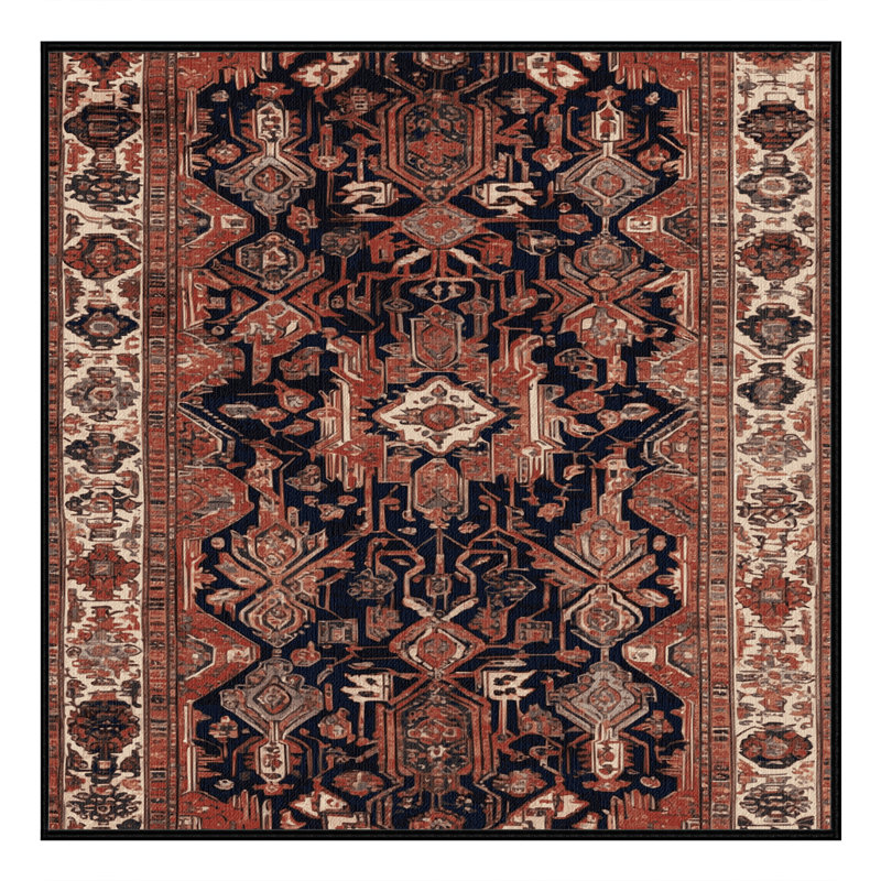 Tapis brun lavable à la machine, Carré 7 pi