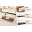 Table basse de 43,3 pouces, verre trempé double couche, charge de 250 livres, surface à gratter, verre double couche et placage de noyer à quatre choix de décoration, grande capacité, assemblage rapide sans outils-340386676-340386665