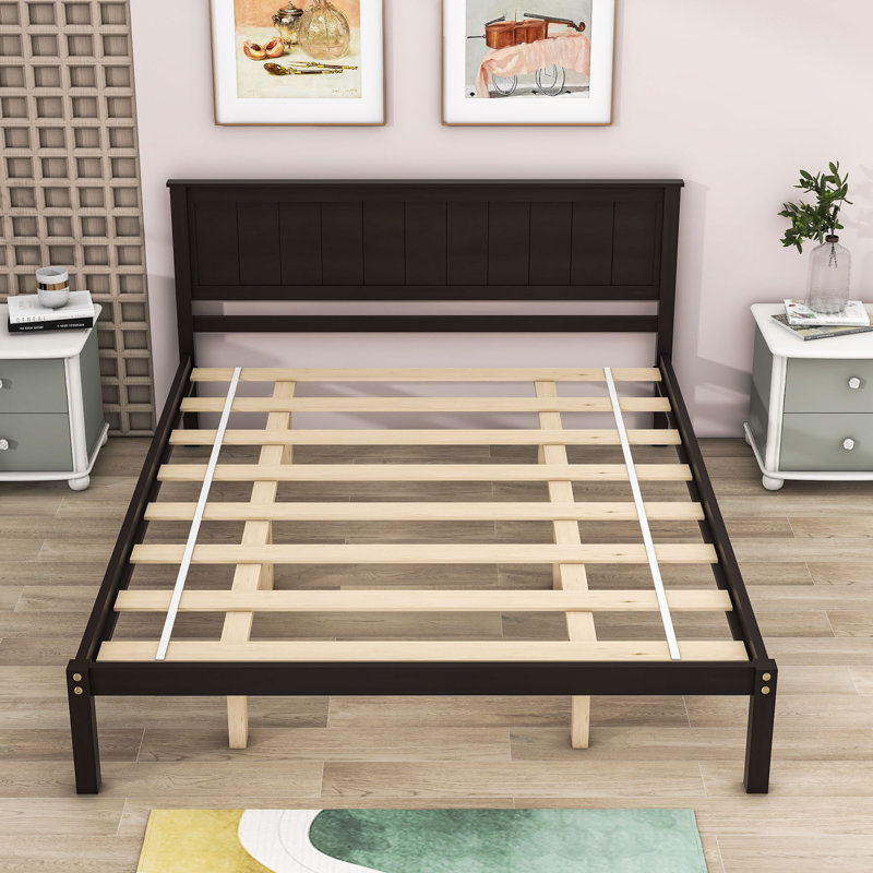 Claythorne Wood Platform Bed Frame With Headboard, Queen