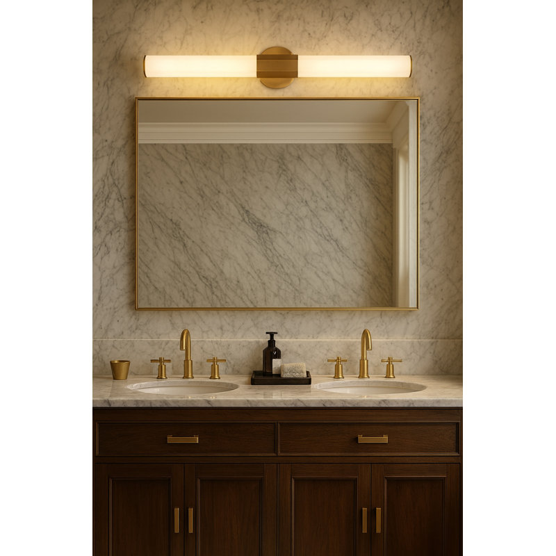 Facet 1 - Light LED Bath Sconce, Heritage Brass