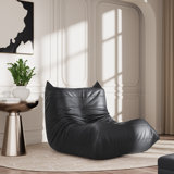 Armless Bean Bag Chair, PU Leather and Memory Foam Stuffed Lazy Floor Sofa Chair