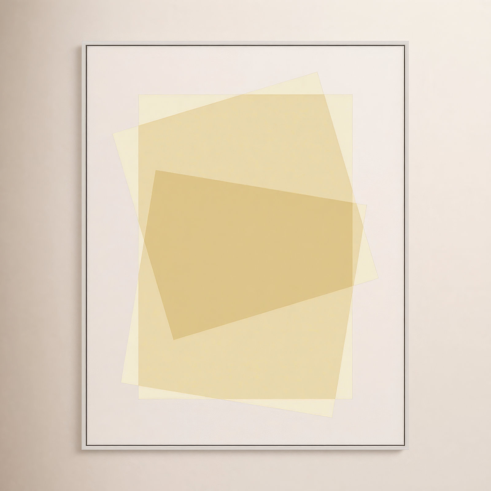 Light Yellow Kami by Jacques Pilon, White Framed Canvas, 25" H x 20" W