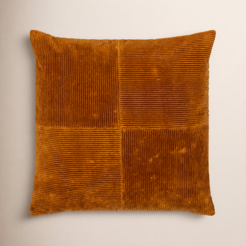 Selma Cotton Throw Pillow, 18" x 18", Brick Red