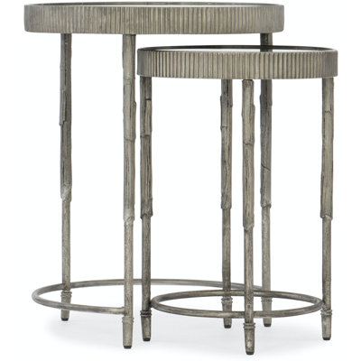 Mirrored Glass Top Nesting Tables