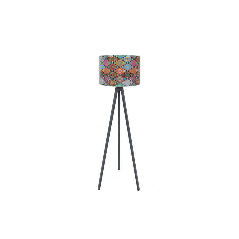 Stylish Floor Lamp with MDF Body, 57.1 in Total Height, 15 in Cap Diameter | Polypropylene Cap, 78.7 in Cable, E27 Socket (Max 60W) | Modern Design for Living Room, Bedroom, and Office, CE Certified