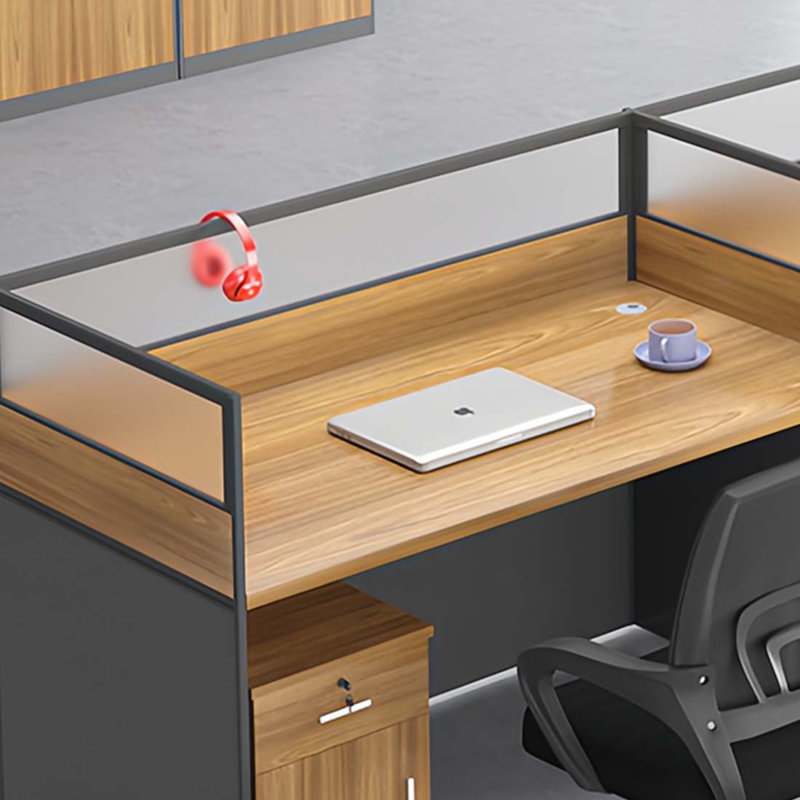 Mitsue Rectangle 2 Person Cubicle with Cable Management