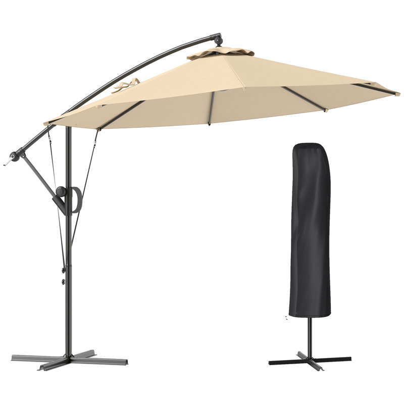 305cm Tilt Cantilever Parasol, Brown