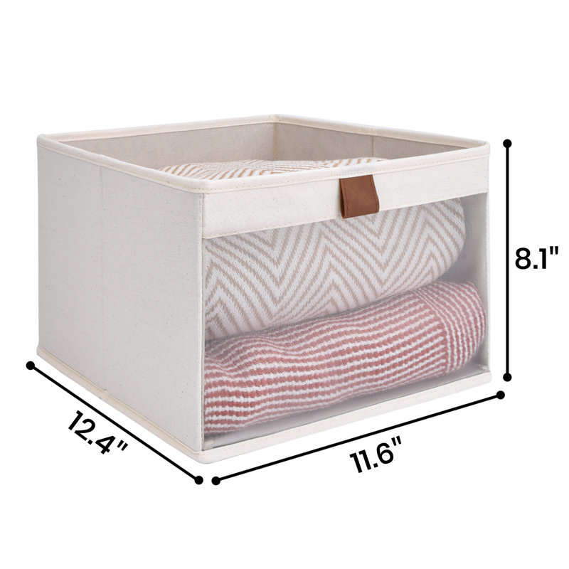 3 Piece Fabric Cube Set, Beige