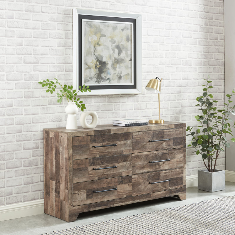 Commode décorative 6 tiroirs Nailsea, Brun