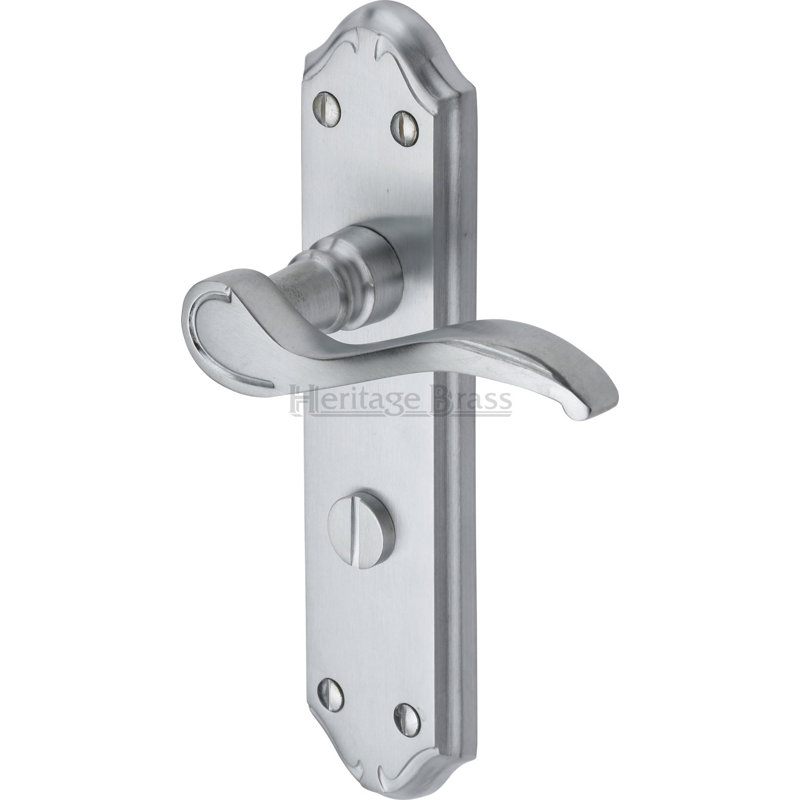 Heritage Brass Heritage Door Handle for Bathroom Verona Small Design, Satin Chrome