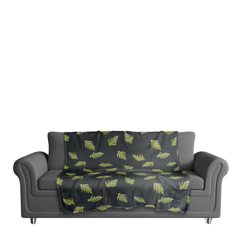  Jeté de palmier, Noir / vert