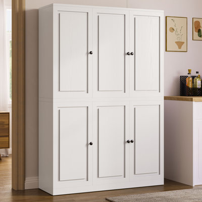 Armoire de rangement 47,2 po avec 6 portes et 8 tablettes