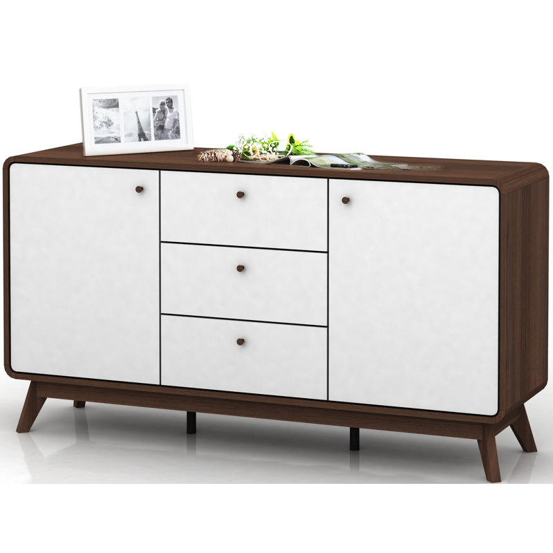 Justine 140Cm Wide 3 Drawer Sideboard, Walnut/White