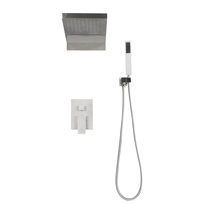Complete Shower System with Rough in-Valve, Brushed Nickel