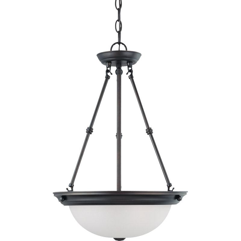 Caffey 3 - Light Unique/Statement Pendant, 23" H x 15" W, Mahogany Bronze / White, No / 11