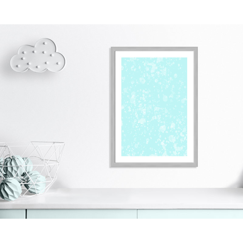Impression sur papier de bulles fantaisistes, H 36,5 po x l 26,5 po x P 0,625 po, Encadré plat argent