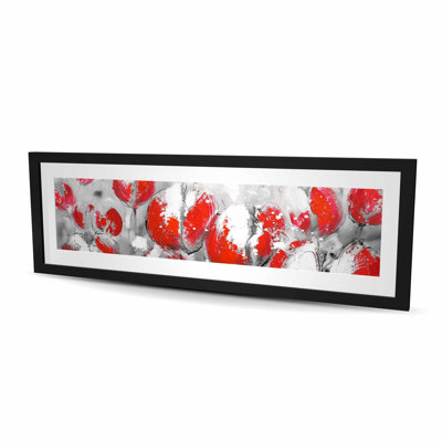 Abstrait tulipes rouges - Bureau botanique, impression encadrée