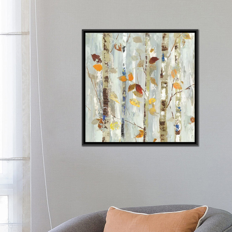 «Autumn Petals», impression sur toile tendue, H 18 po x l 18 po x P 1,5 po, Toile avec cadre noir, Pas de tapis