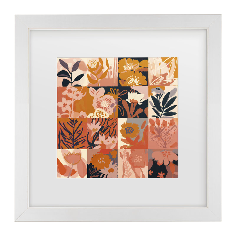 «Treechild Flower Memory Mated», art encadré, Cadre blanc, H 13 po x l 13 po