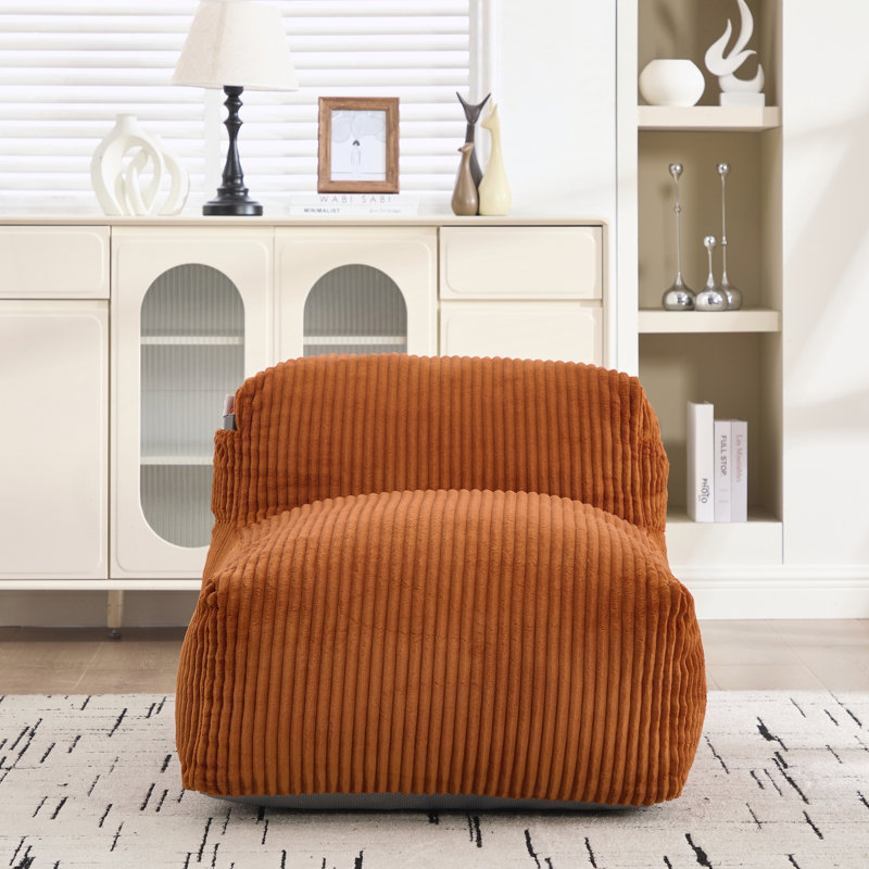 Grand canapé-lit avec repose-pieds Lounger, Orange