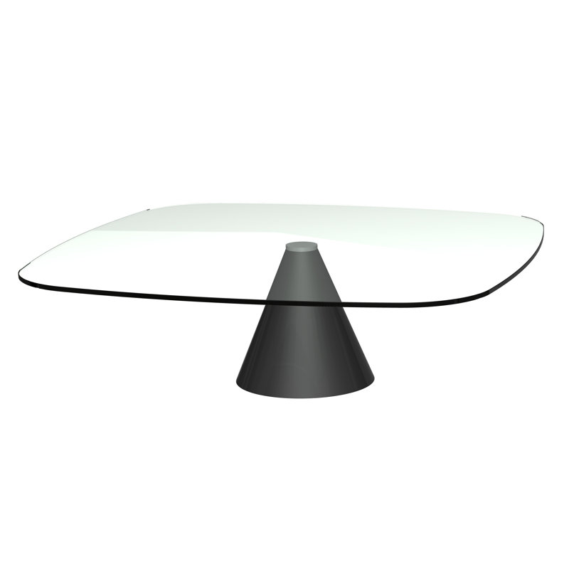 Bedminster Pedestal Coffee Table, 33.3cm H x 80cm W x 80cm D, Black
