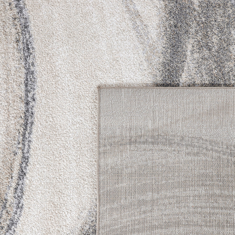 Tapis moderne avec motif de vagues artistiques, Rectangle 6 pi 7 po x 9 pi 2 po