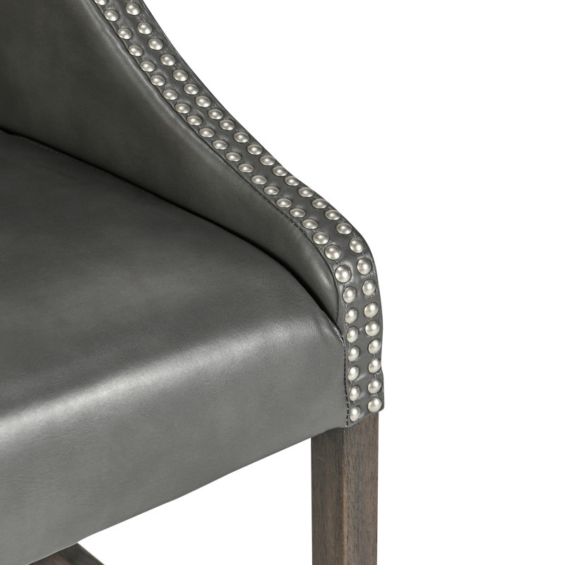 Len Upholstered Faux Leather Counter Stool, Bar Stool (30" Seat Height)